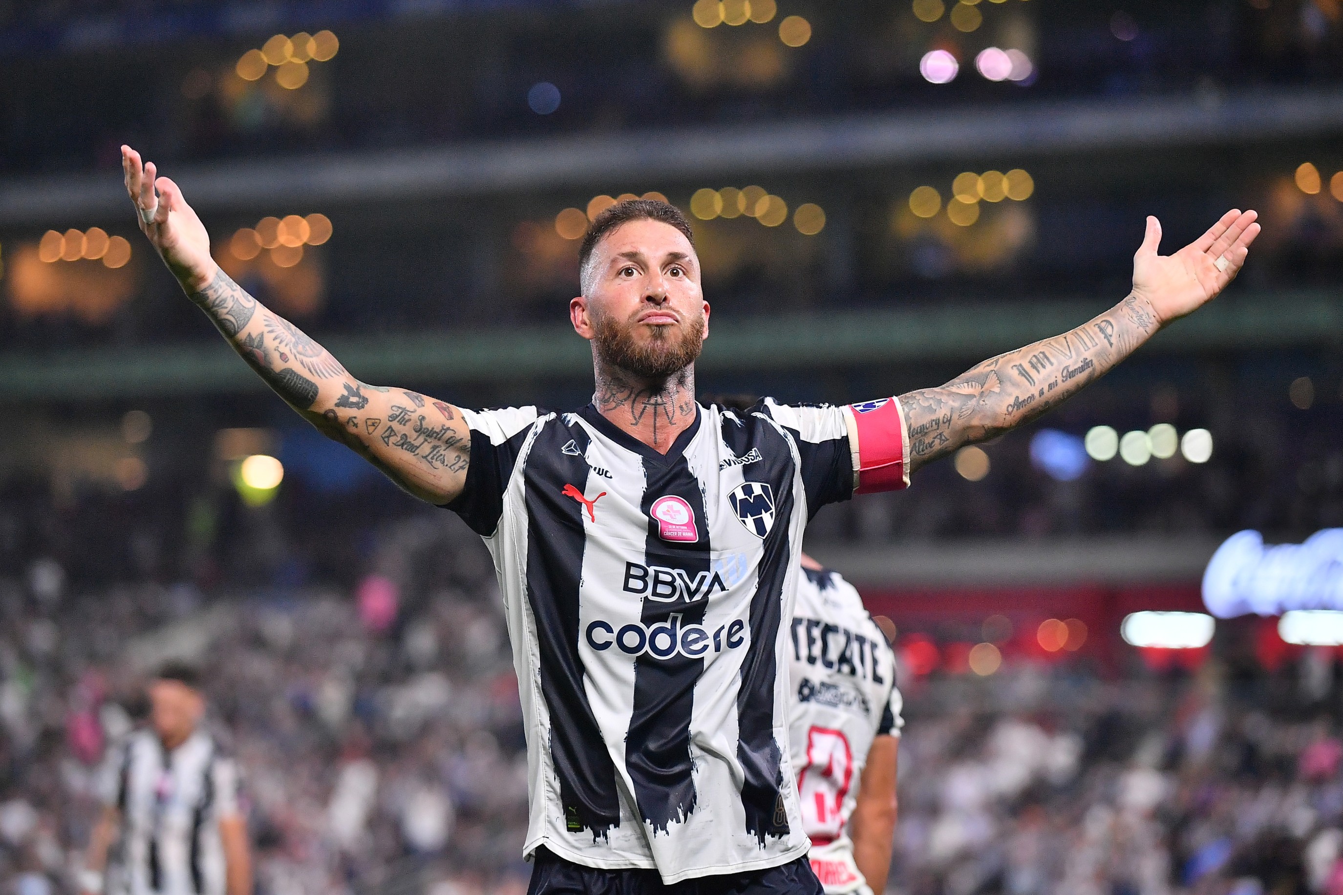 Sergio Ramos of Monterrey celebrates after scoring