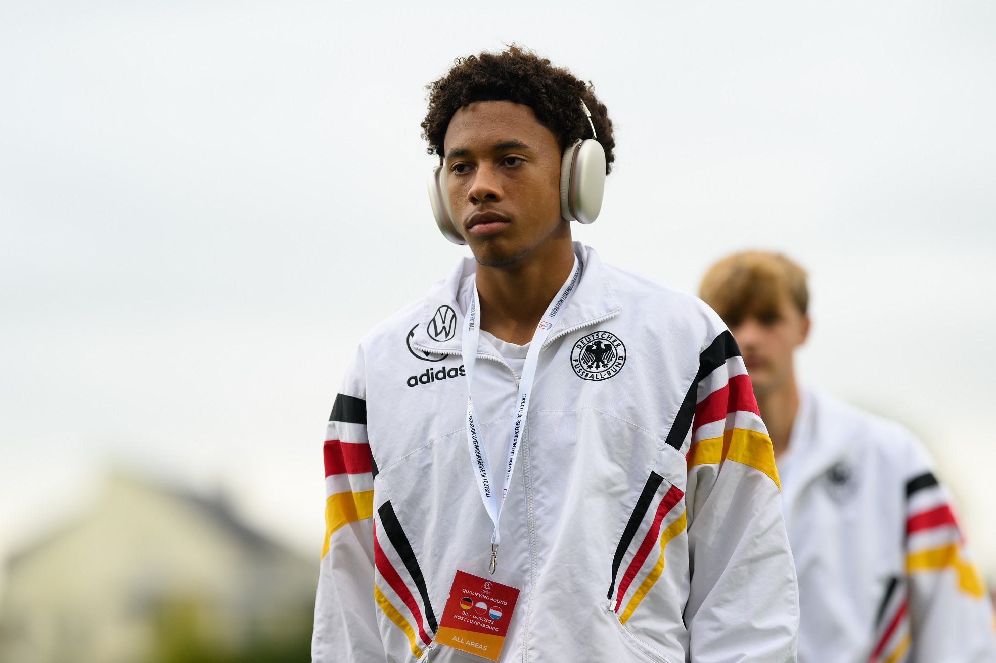 Cassiano Kiala of Germany U17 looks on