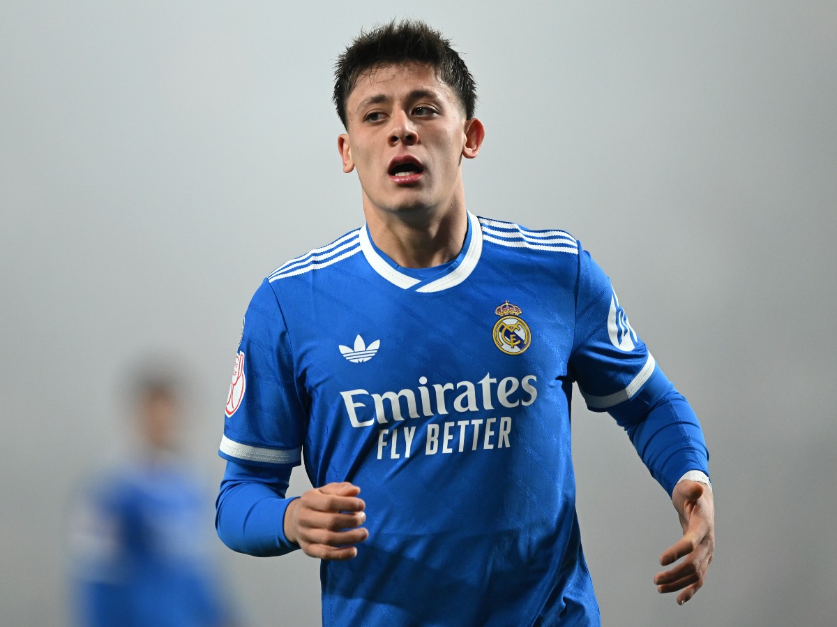 Arda Guler of Real Madrid in action against Albacete