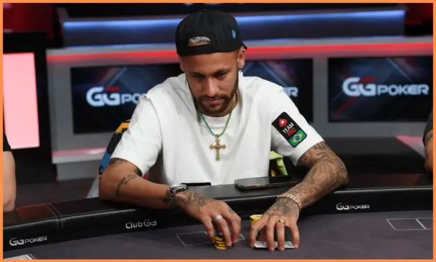 Neymar playing poker