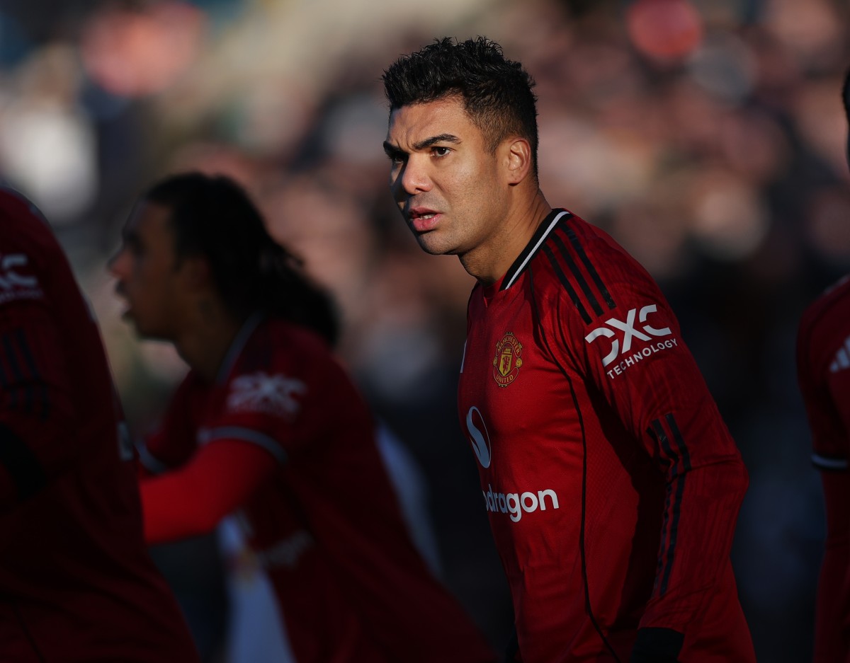 Manchester United's Casemiro looks on during the match against Leeds