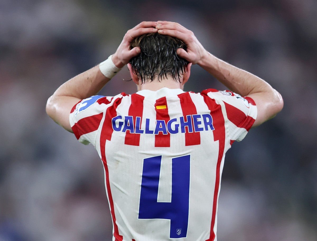 Conor Gallagher reacts during Atletico Madrid's defeat to Real Madrid