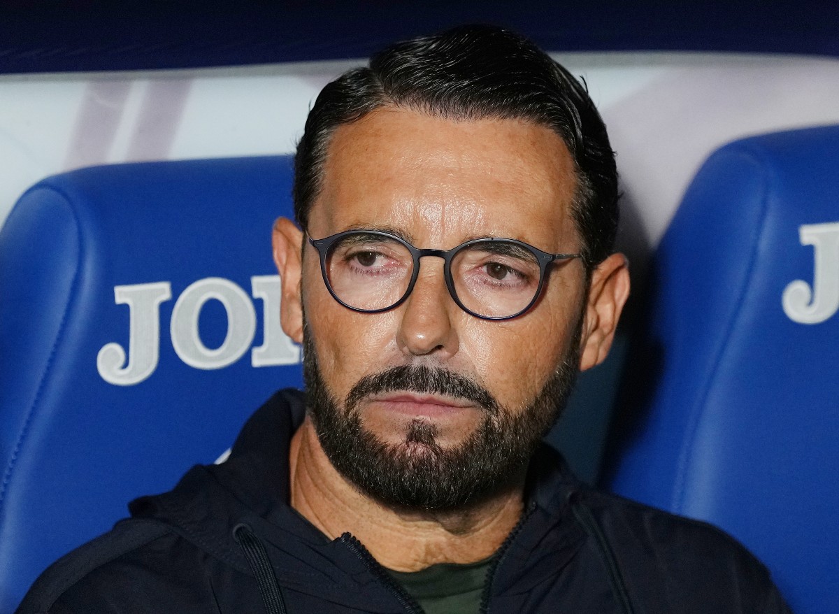 Getafe manager Jose Bordalas looks on