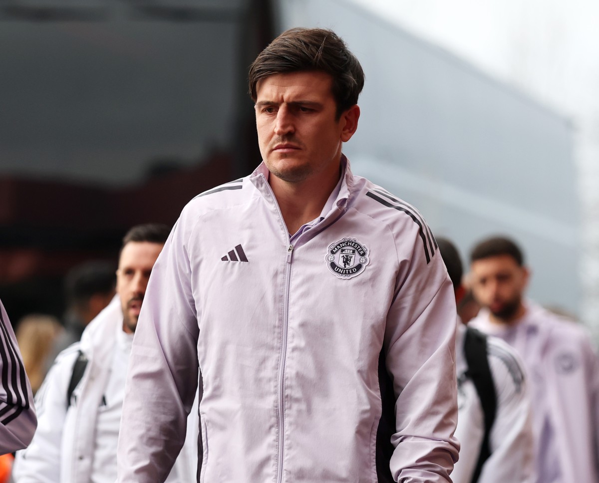 Harry Maguire arriving for the Manchester Derby at Old Trafford