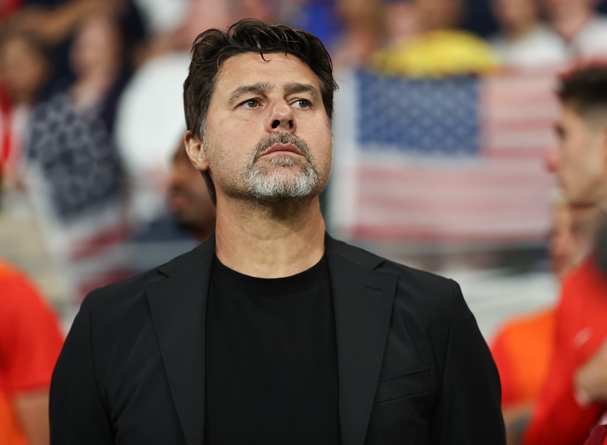 Mauricio Pochettino looks on during a match with the United States Men's National Team