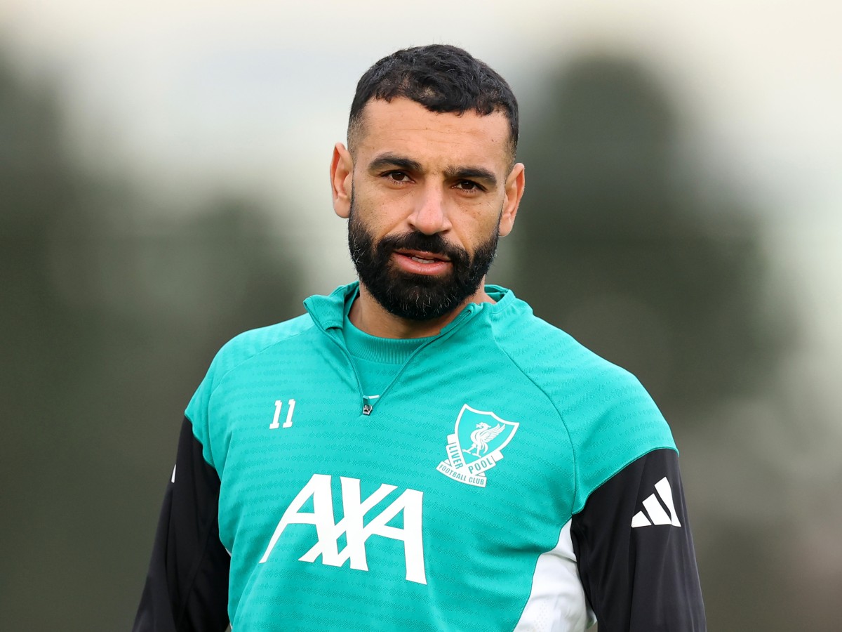 Mohamed Salah na tréningu Liverpoolu