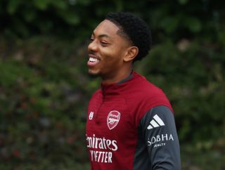 Myles Lewis-Skelly in Arsenal training
