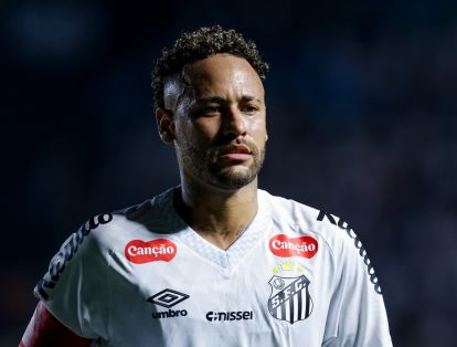 Neymar in action for Santos