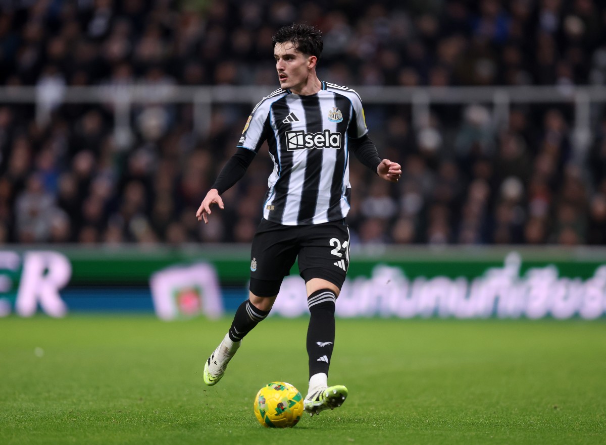 Tino Livramento in action for Newcastle United