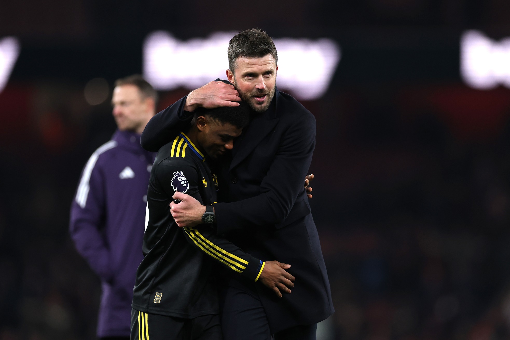 Michael Carrick and Amad Diallo