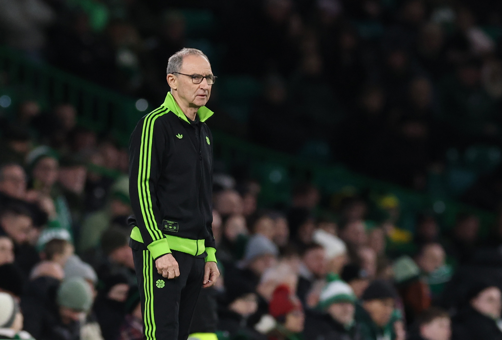 Celtic interim manager Martin O'Neill is seen during the Premier League match between Celtic and Dundee
