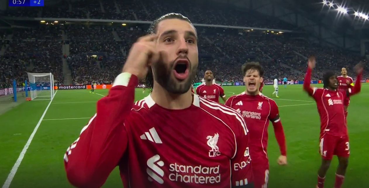 Dominik Szoboszlai celebrates his free-kick
