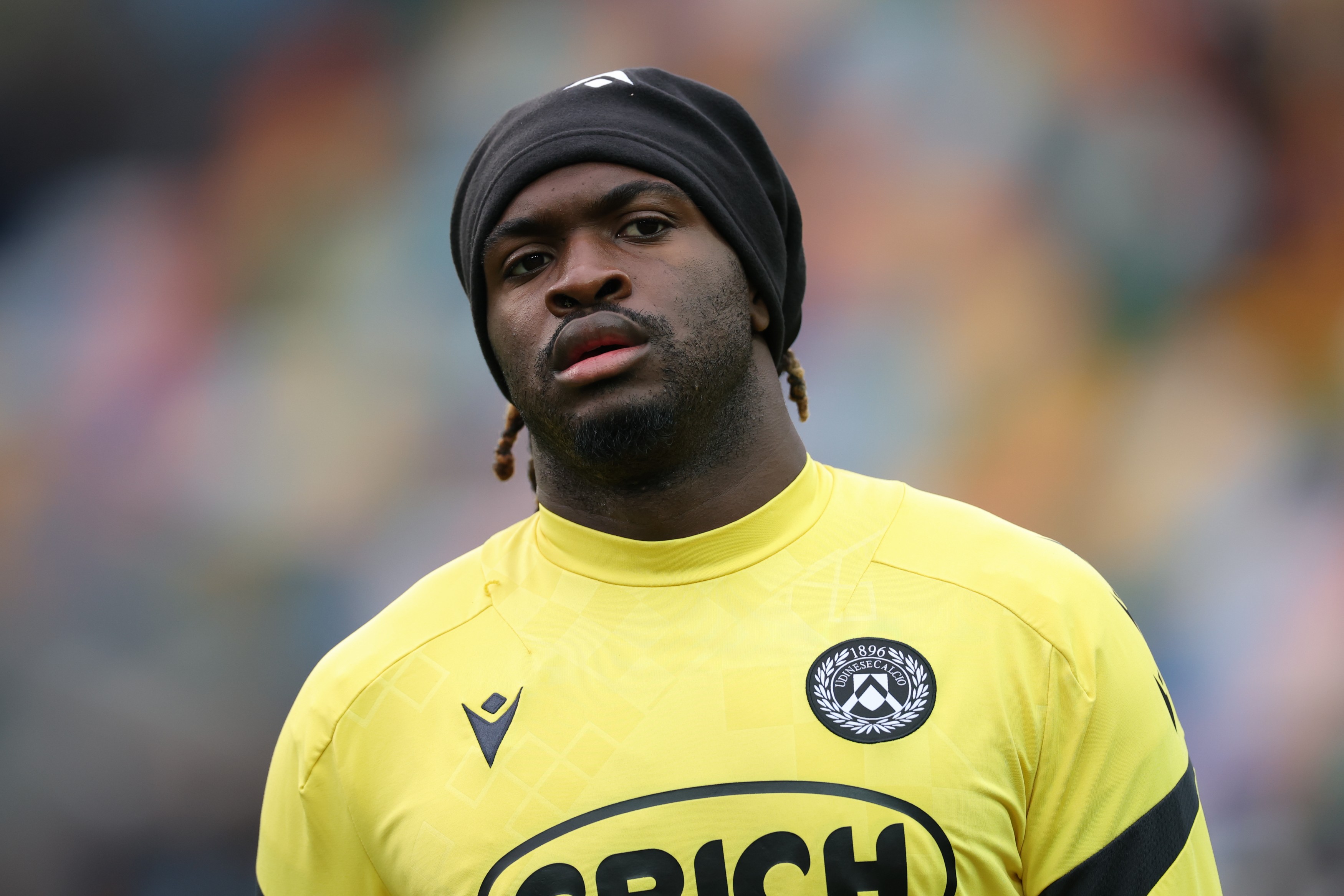 Oumar Solet of Udinese looks on during the warm up