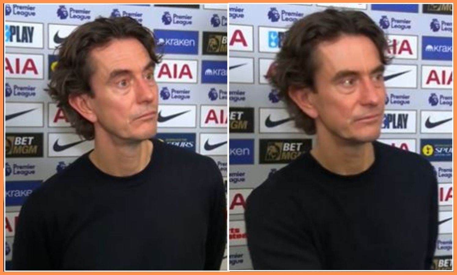 Thomas Frank during his post-match interview