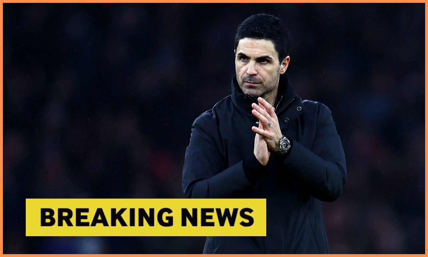 Arsenal manager Mikel Arteta applauds the fans