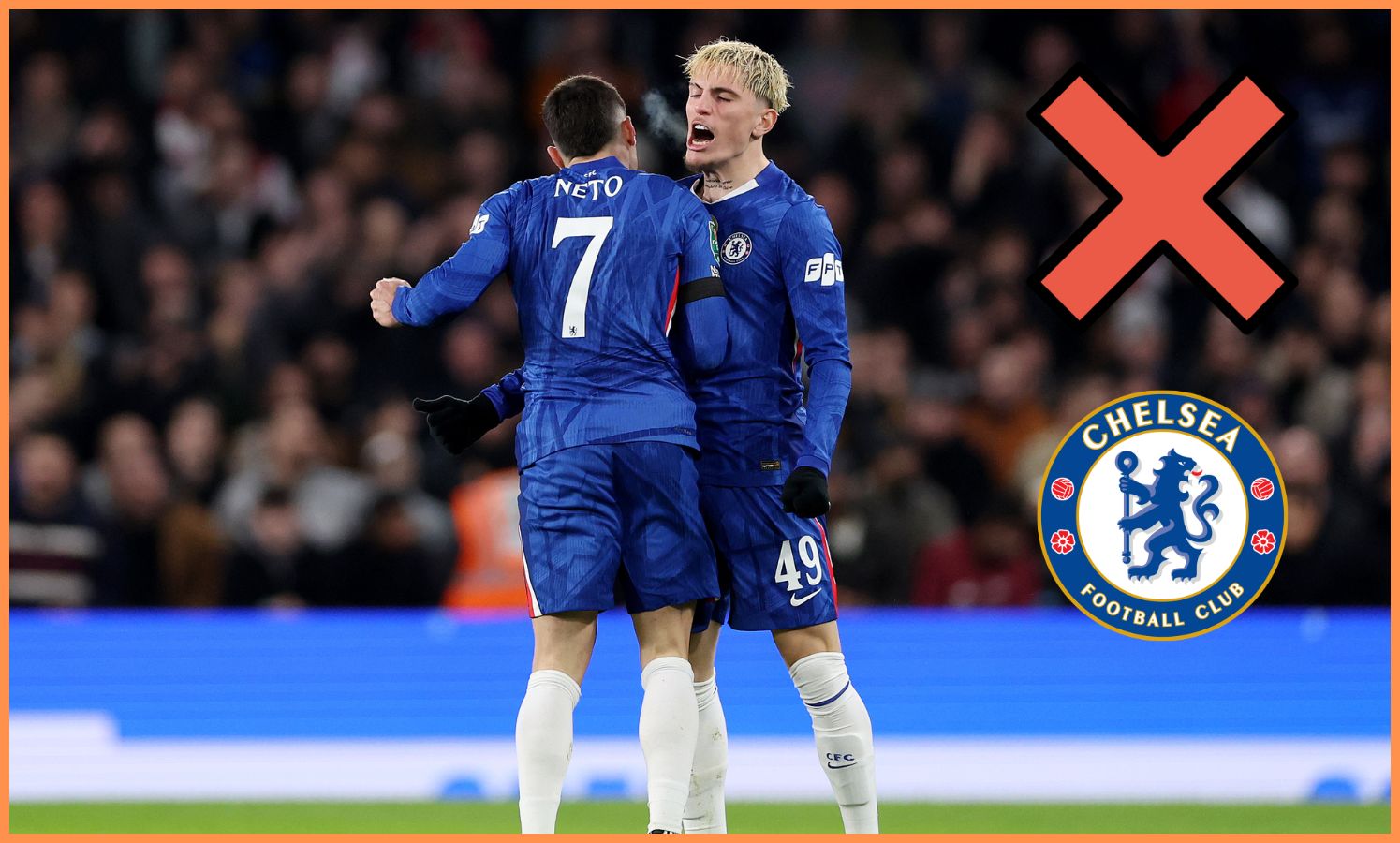 Pedro Neto celebrates with Alejandro Garnacho