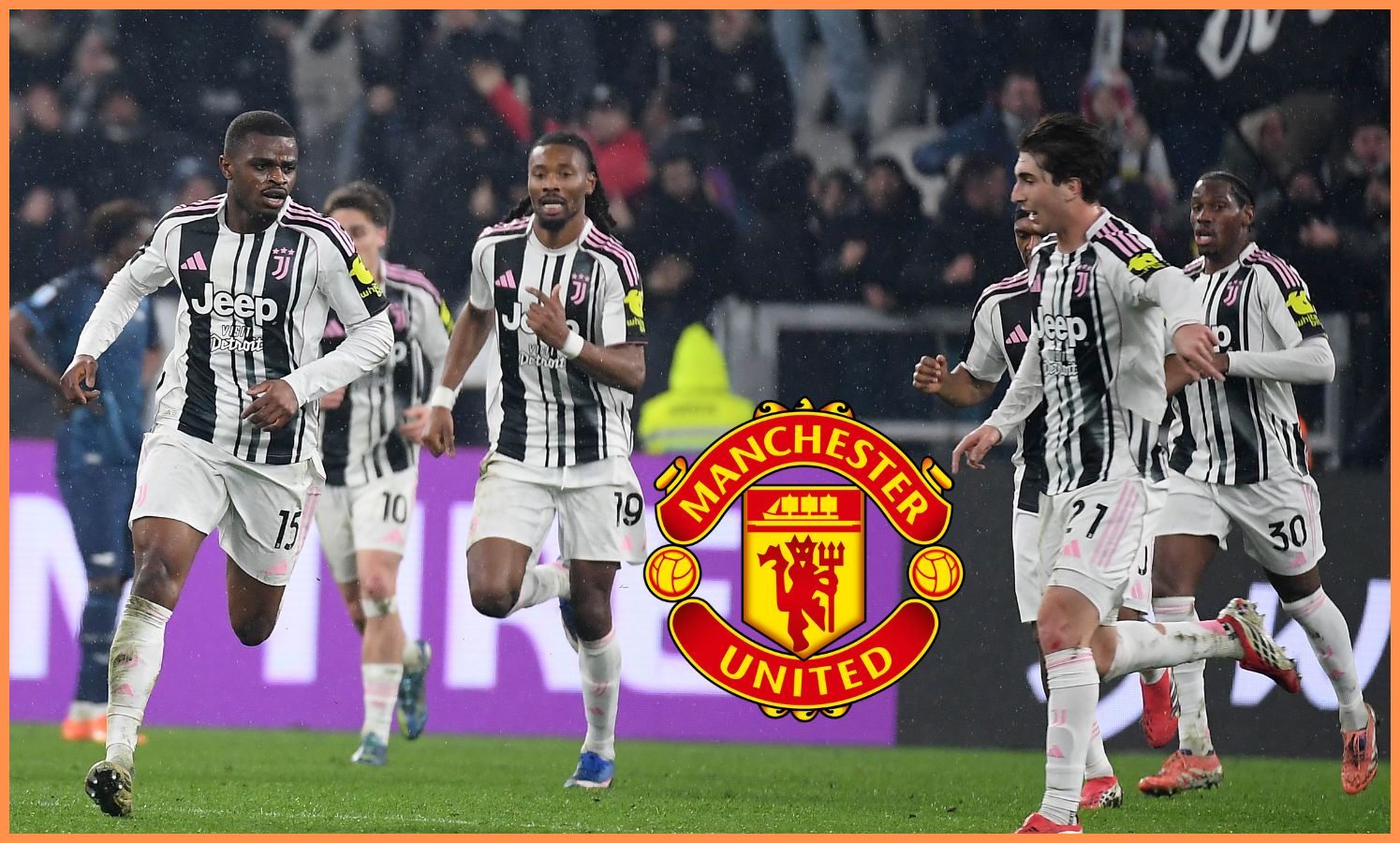 Pierre Kalulu celebrates with his Juventus teammates