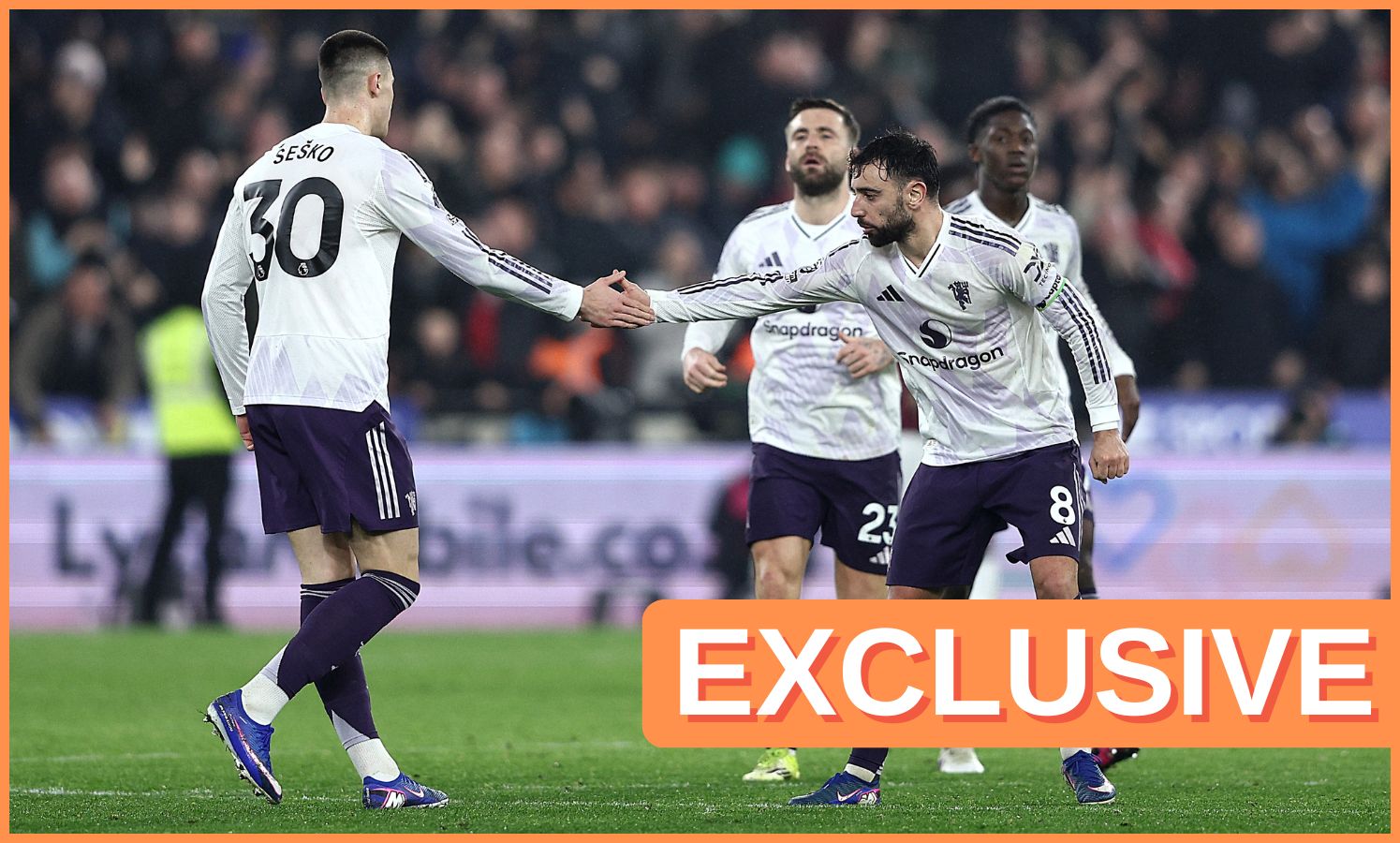 Bruno Fernandes with Benjamin Sesko