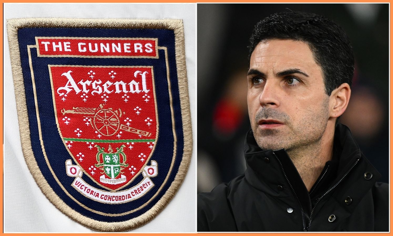 Mikel Arteta and the Arsenal badge