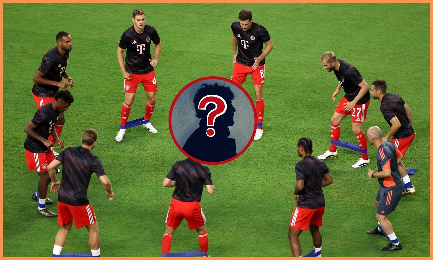 Bayern Munich players warming up