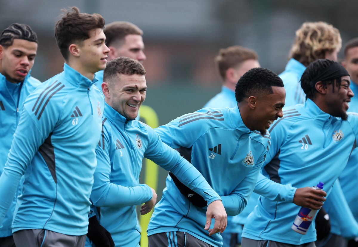 Newcastle players in training