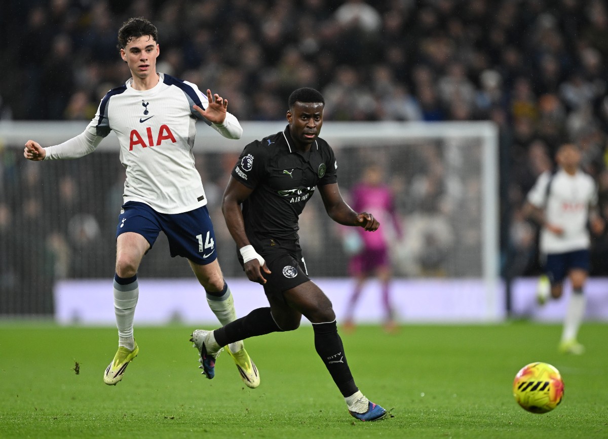 Marc Guehi in action for Man City vs Tottenham