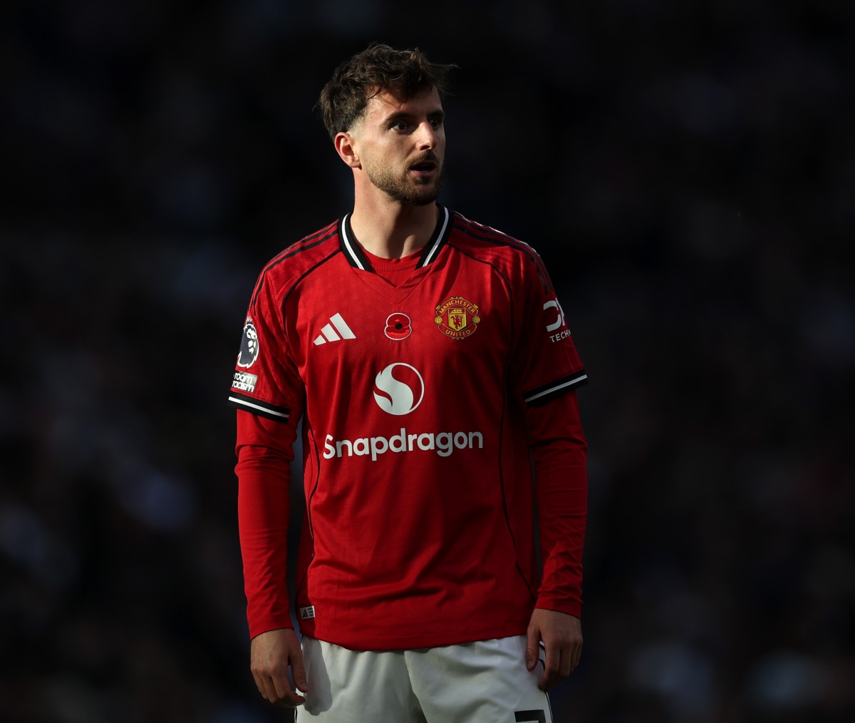 Mason Mount of Manchester United in action against Tottenham