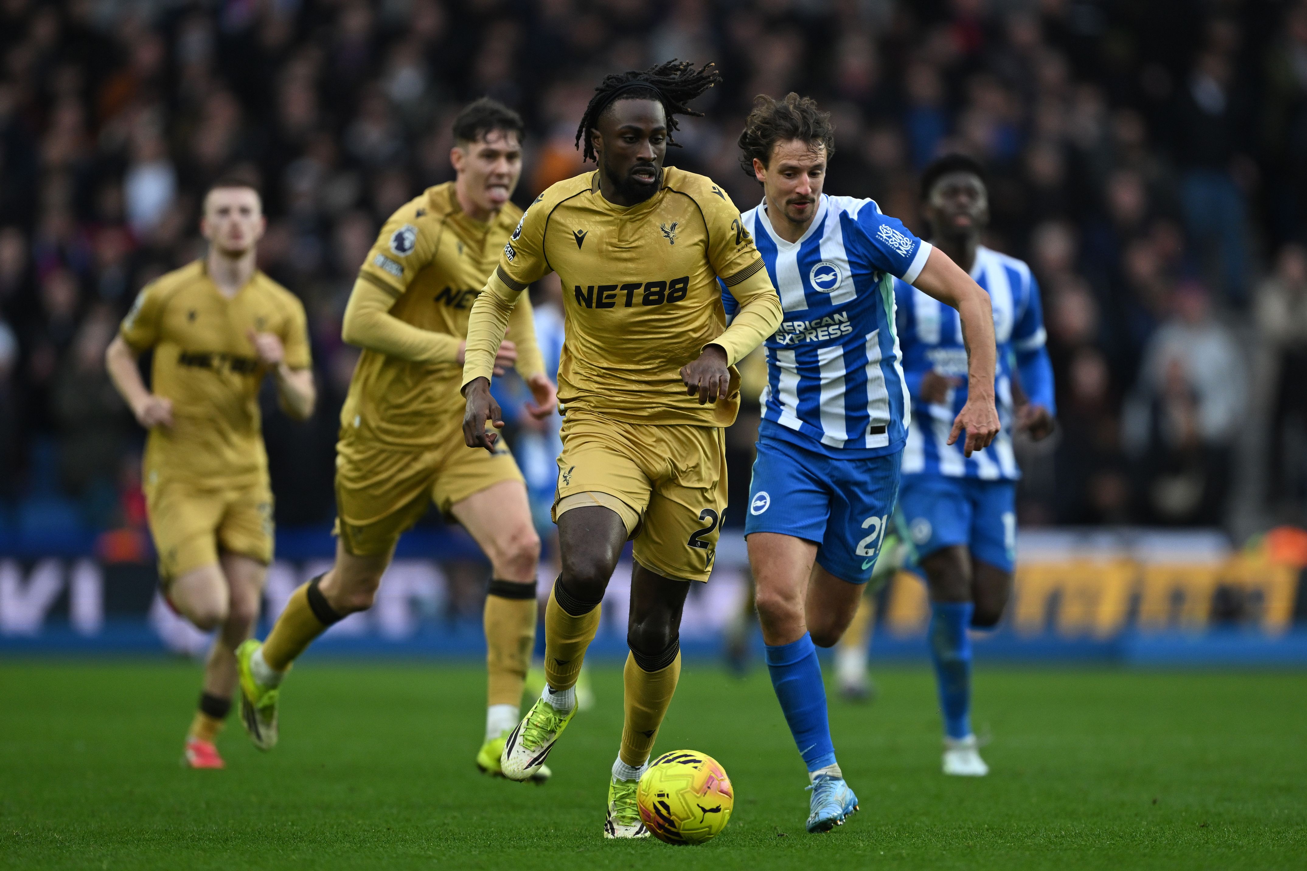 Evann Guessand of Crystal Palace in action