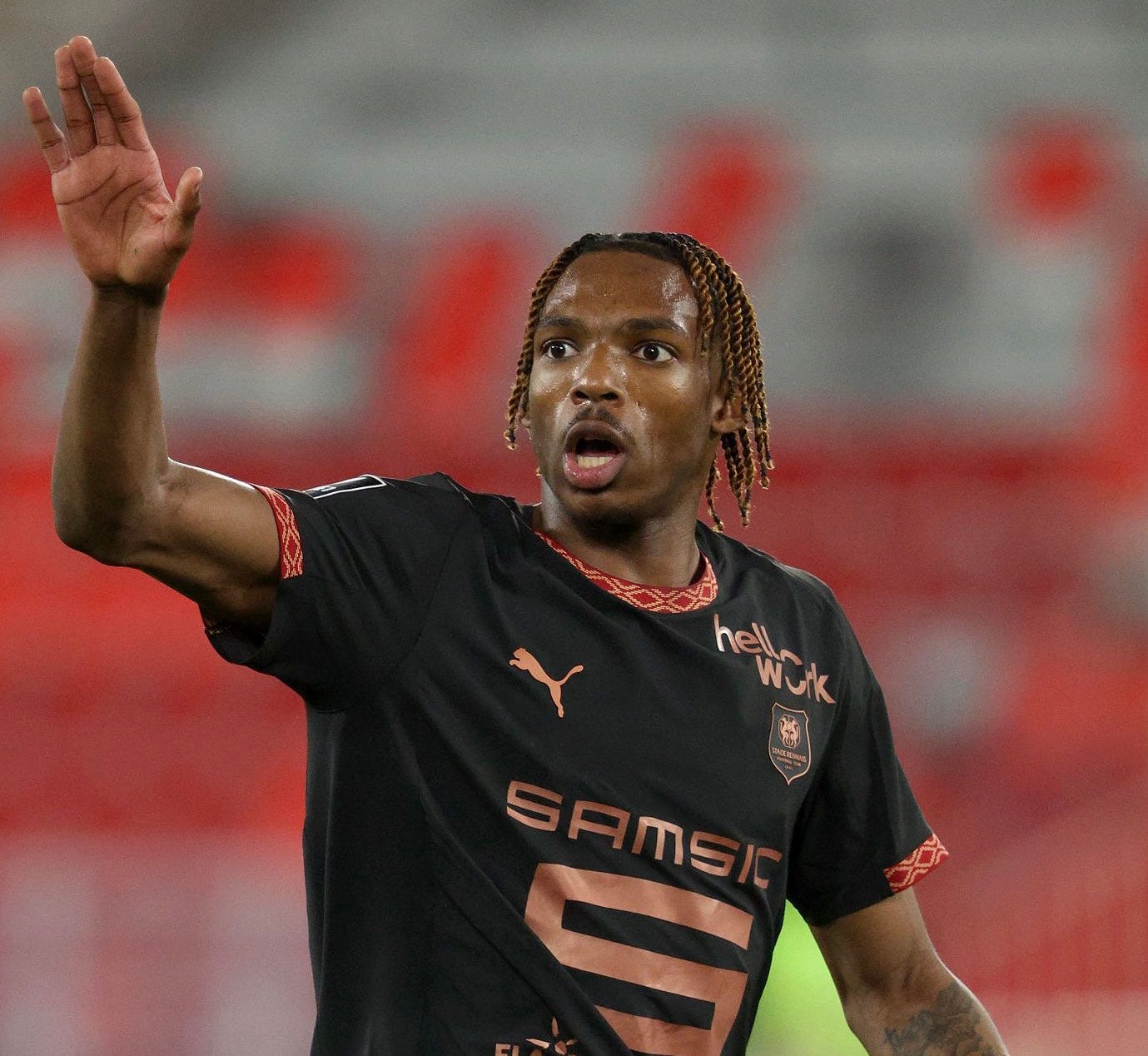 Jeremy Jacquet in action for Rennes