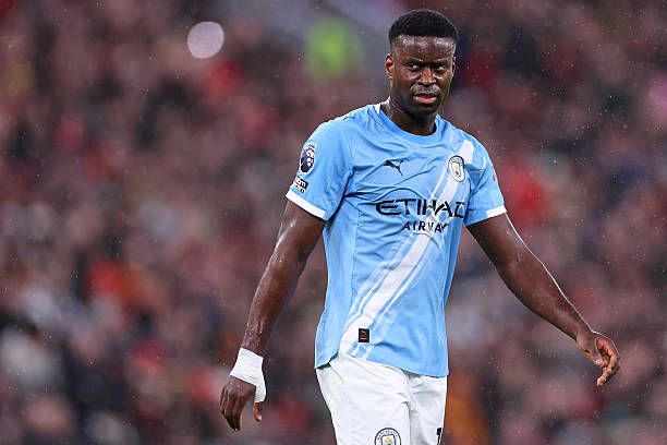 Marc Guehi of Manchester City during the Premier League match between Liverpool and Manchester City 