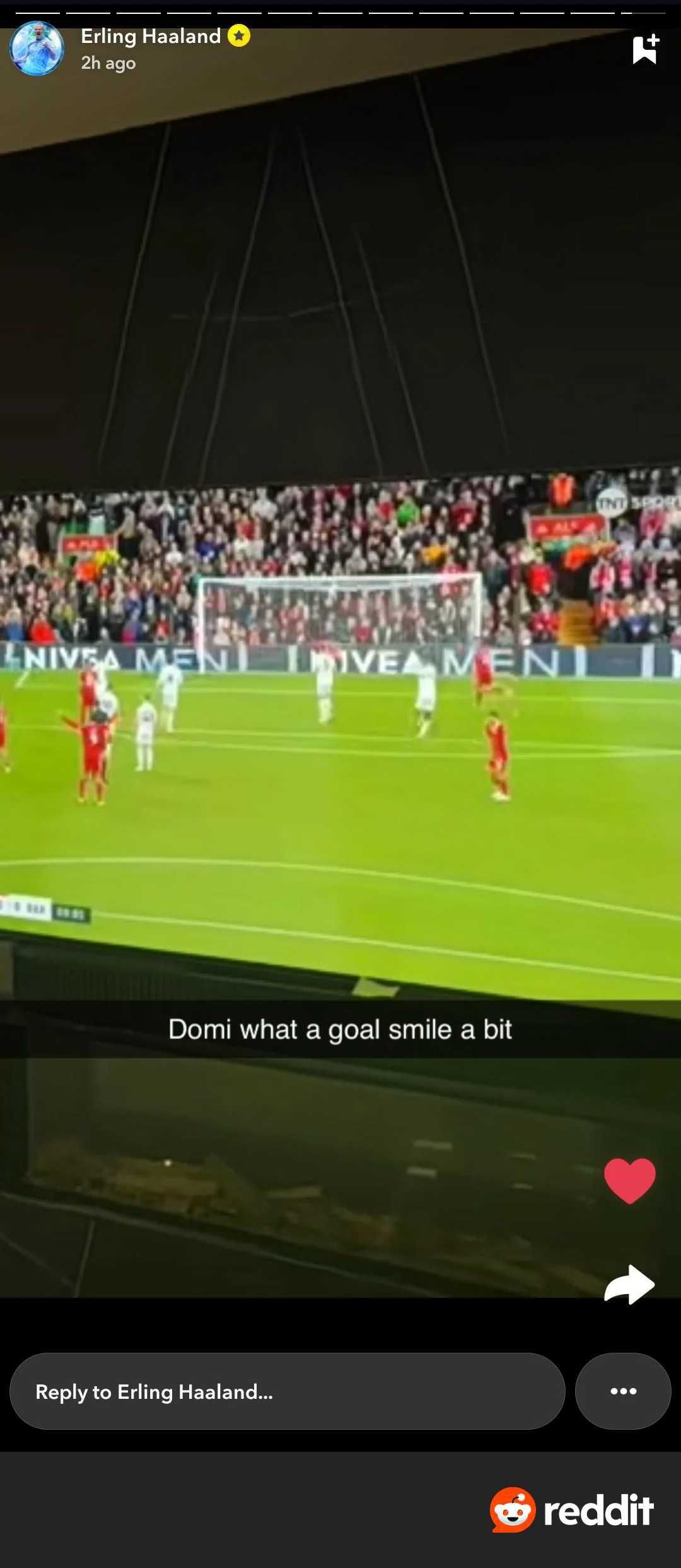 Erling Haaland posts picture of Dominic Szoboszlai's goal with a message for him