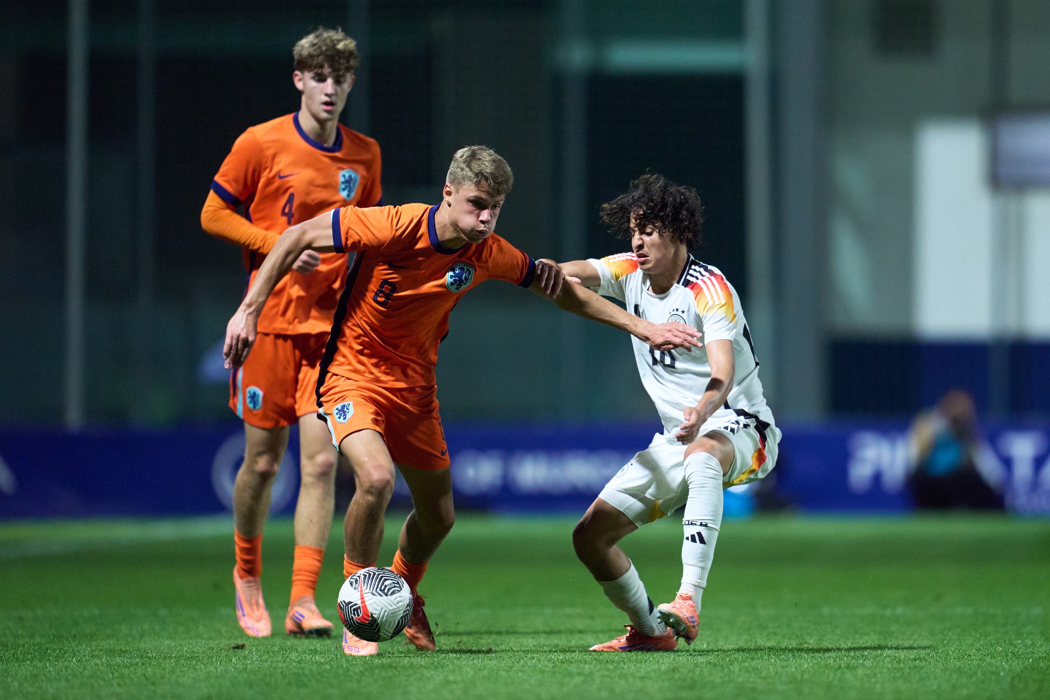 Sean Steur of Netherlands competes for the ball