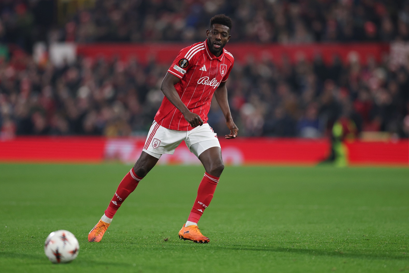 Ibrahim Sangare of Nottingham Forest in action