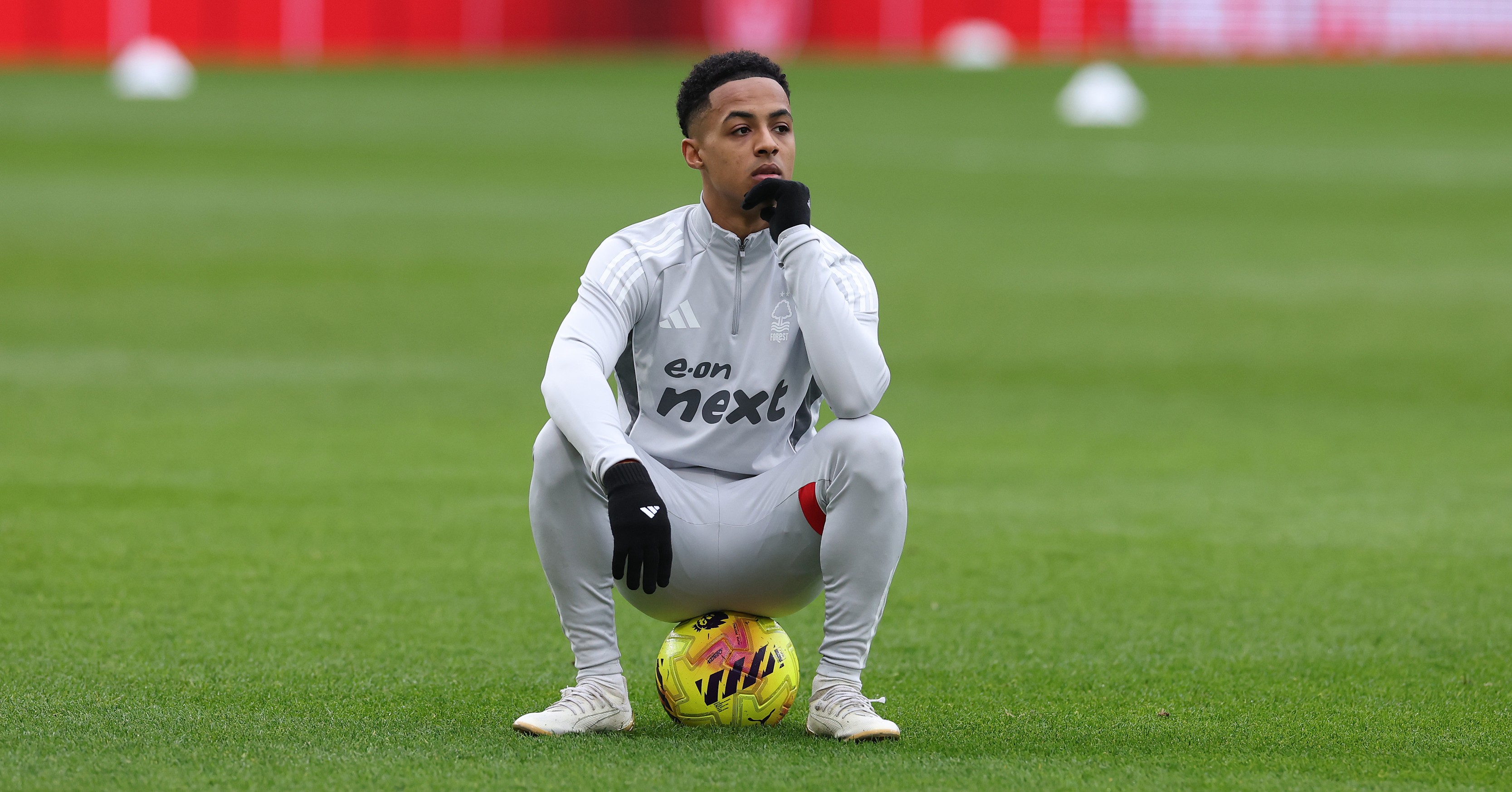  Omari Hutchinson of Nottingham Forest looks on during the warm up
