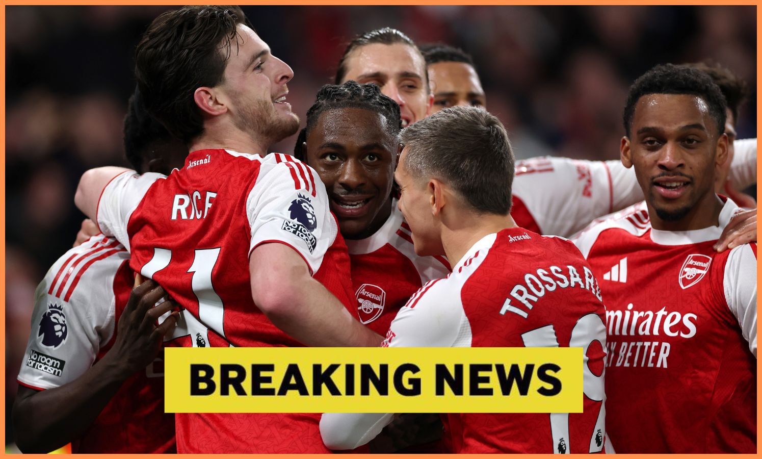 Eberechi Eze celebrates with his Arsenal teammates