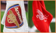 Arsenal and Liverpool flags