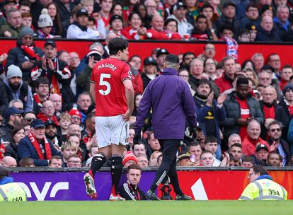 Harry Maguire walks off injured