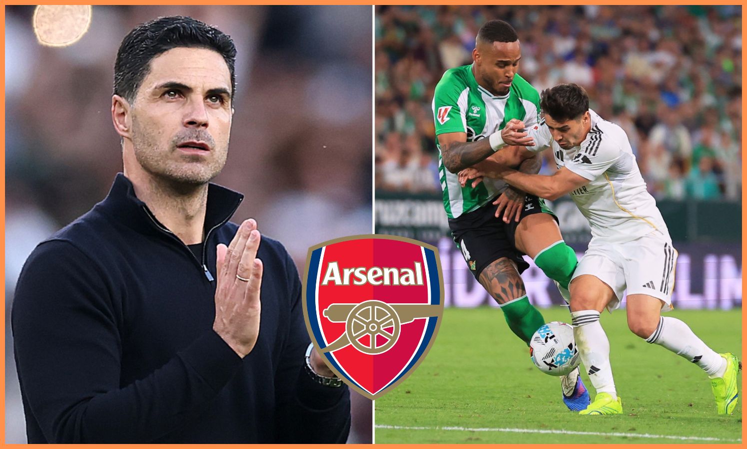 Mikel Arteta and Brahim Diaz