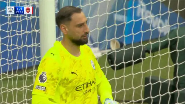 Gianluigi Donnarumma reacts after howler vs Arsenal
