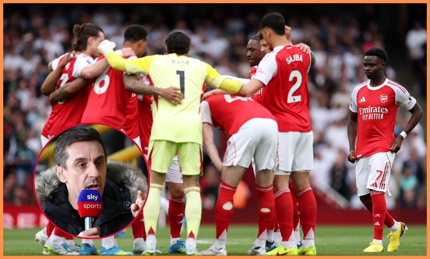 Neville praises 'top-class' Arsenal player who was on top of his game against Fulham