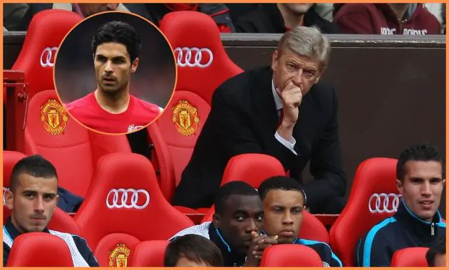Arsene Wenger looks on during Arsenal's 8-2 defeat to Manchester United in 2011