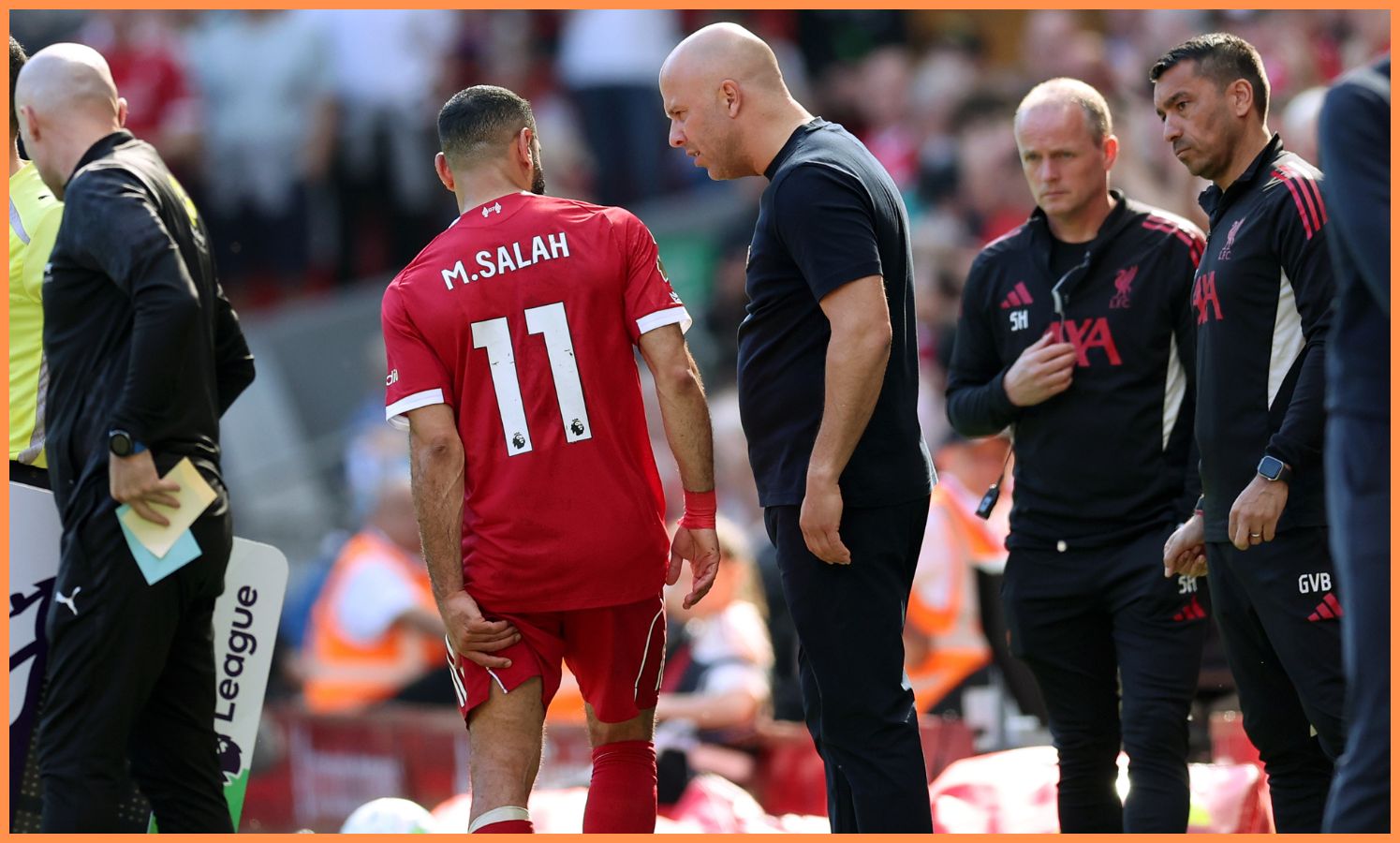 Mohamed Salah and Arne Slot