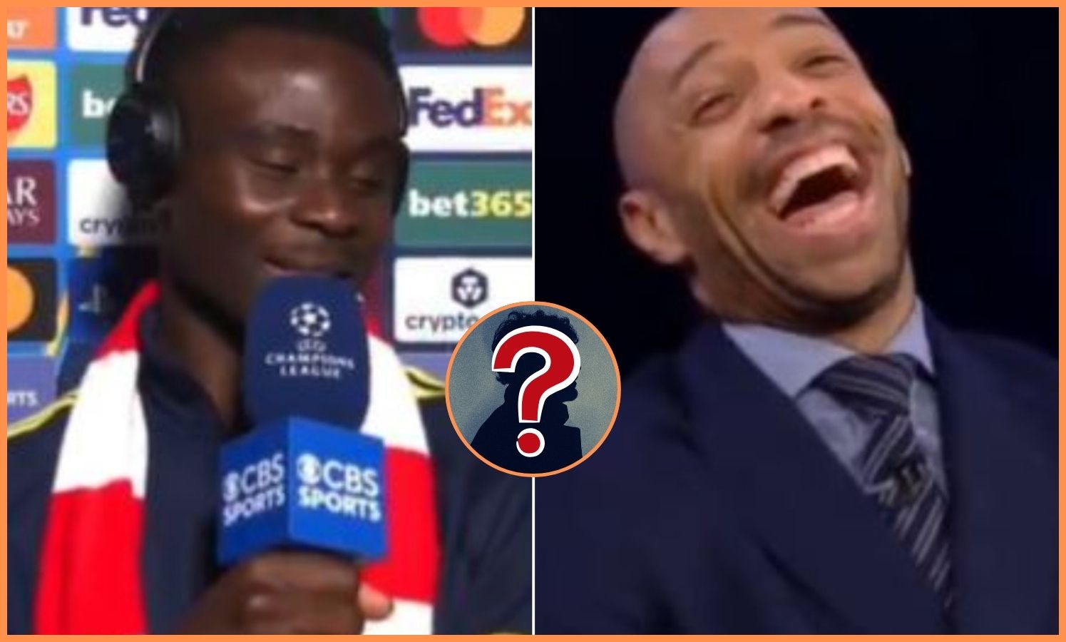 Bukayo Saka and Thierry Henry