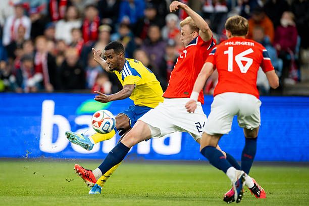 Alexander Isak in action for Sweden