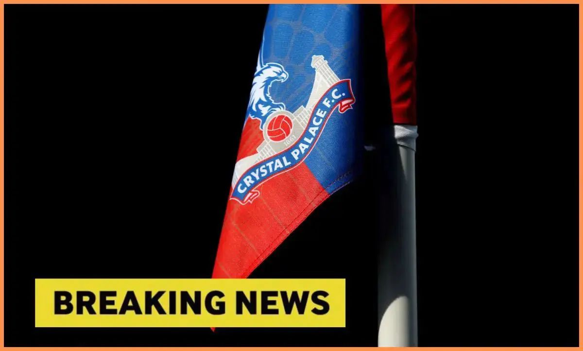 Crystal Palace corner flag with breaking news