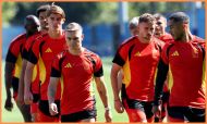 Leandro Trossard in training with Belgium