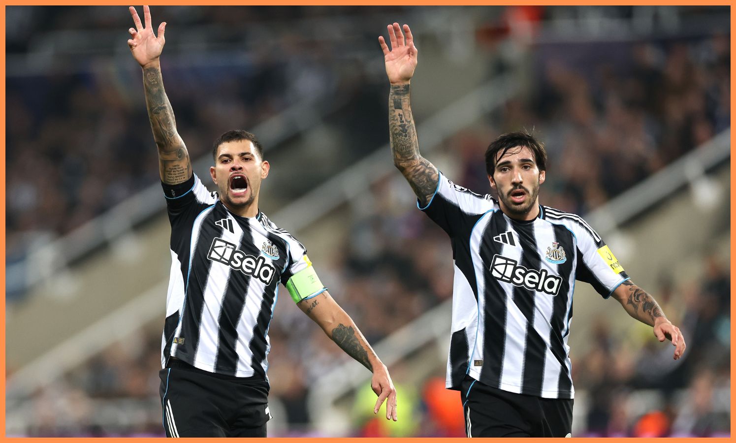 Bruno Guimarães e Sandro Tonali