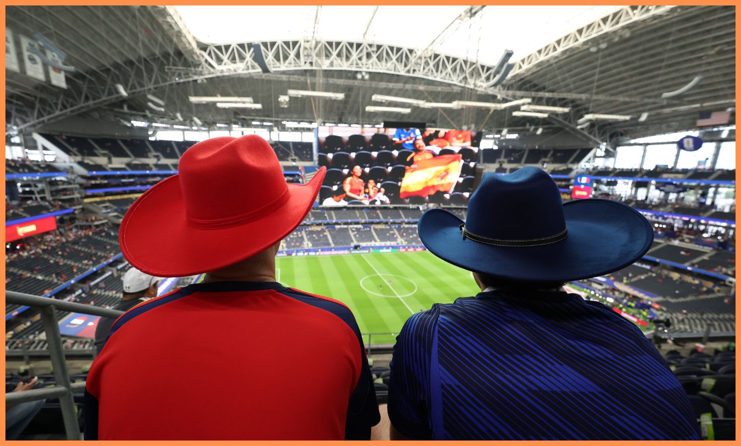 Fans are seen before the FIFA World Cup 2026 Semi Final match between France and Spain at Dallas Stadium