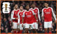 Mikel Merino, Martin Zubimendi, Cristhian Mosquera, Jurrien Timber, and William Saliba of Arsenal