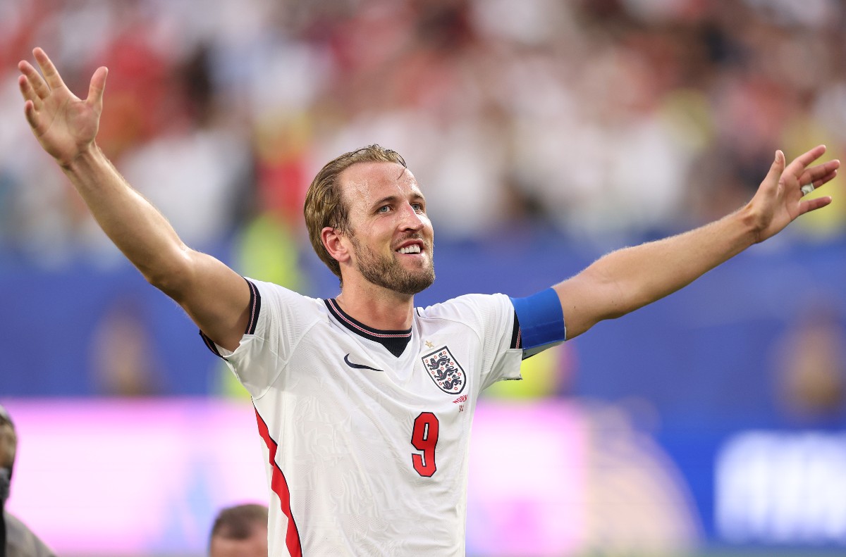 Harry Kane celebrates England's win over Norway